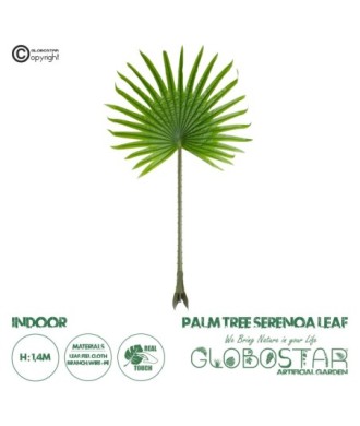 GloboStar® Artificial Garden SERENOA PALM LEAF 20172 Τεχνητό Διακοσμητικό Φύλο Φοινικόδεντρου Σερενόα Βεντάλια Π77 x Υ140cm